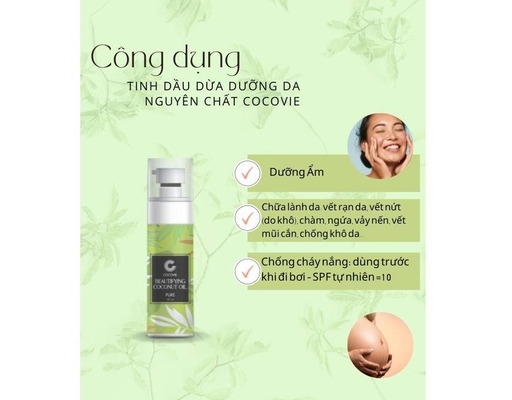 Tinh Dầu Dừa Dưỡng Da Nguyên Chất 50ml Cocovie ảnh 2