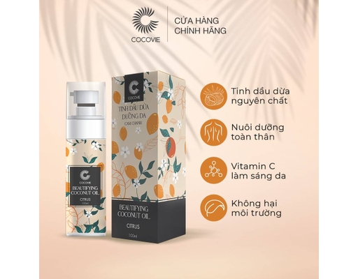 Tinh Dầu Dừa Dưỡng Da Hương Cam Chanh 50ml Cocovie ảnh 3