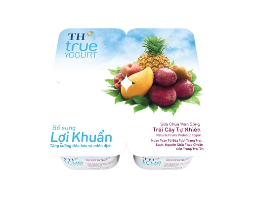 Sữa Chua Ăn Men Sống Trái Cây 4 x 100g TH True Yogurt ảnh 0