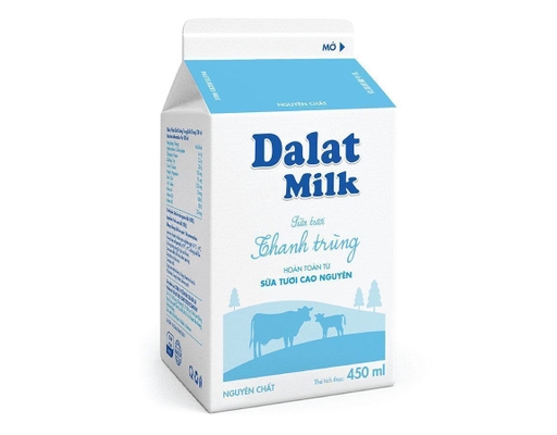 Sữa Tươi Thanh Trùng Không Đường 450ml Dalatmilk ảnh 0