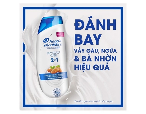 Dầu Gội & Xả Pyrithione Zinc Dandruff 2in1 Shampoo + Conditioner Dry Scalp Care 700ml Head & Shoulders ảnh 3