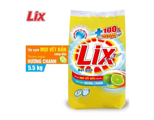 Bột Giặt Extra Chanh 5.5kg Lix ảnh 1