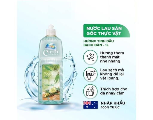 Nước Lau Sàn Cao Cấp Tinh Dầu Bạch Đàn 1L Earth Choice ảnh 2