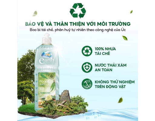 Nước Lau Sàn Cao Cấp Tinh Dầu Bạch Đàn 1L Earth Choice ảnh 4