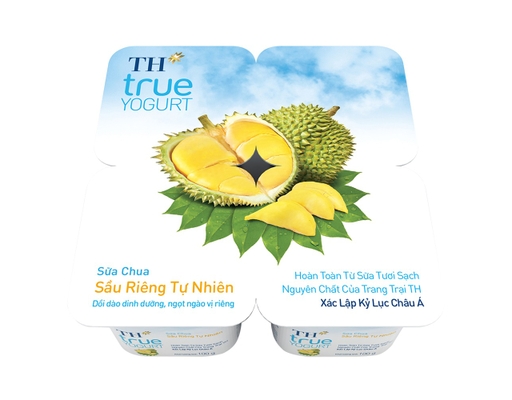 Sữa Chua Ăn Vị Sầu Riêng 4 x 100g TH True Yogurt ảnh 0