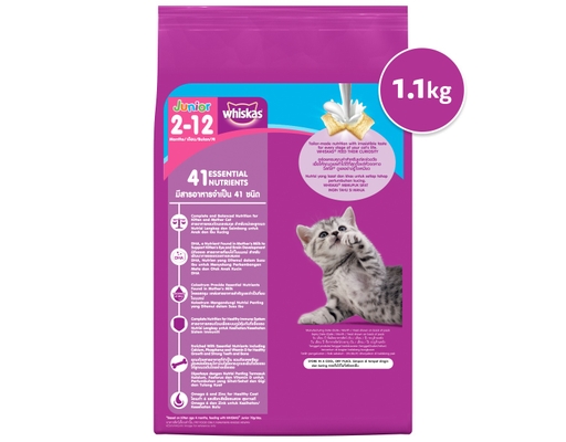 Thức Ăn Dạng Hạt Cho Mèo Con Vị Cá Biển Và Sữa Junior Ocean Fish Milk 1.1kg Whiskas ảnh 1