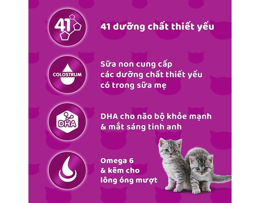 Thức Ăn Dạng Hạt Cho Mèo Con Vị Cá Biển Và Sữa Junior Ocean Fish Milk 1.1kg Whiskas ảnh 4