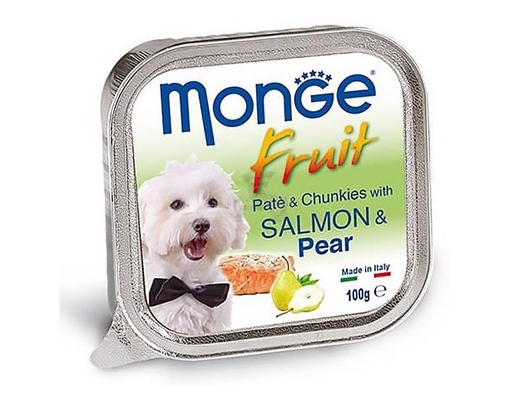 Pate Cho Chó Vị Cá Hồi Và Lê 324C 100g Monge ảnh 0