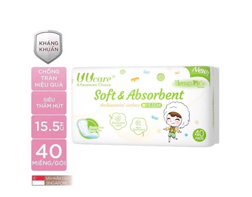 Băng Vệ Sinh Young Girl Kháng Khuẩn Hàng Ngày 15.5cm 40 Miếng UUcare ảnh 1