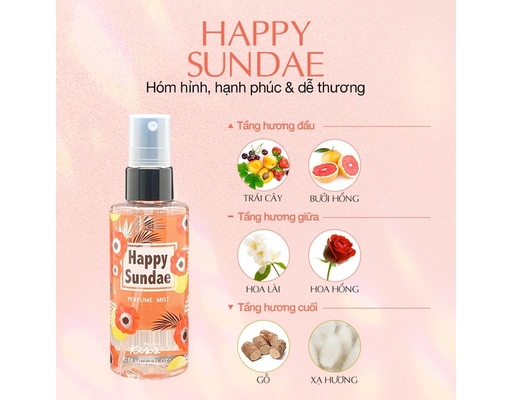 Xịt Thơm Toàn Thân Perfume Mist Hương Happy Sundae 88ml Malissa Kiss ảnh 1