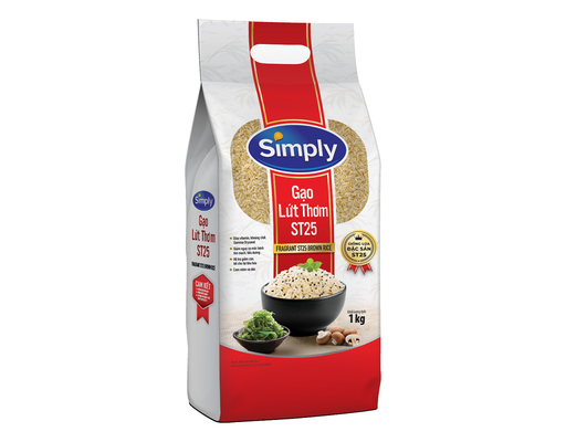 Gạo Lứt Thơm ST25 1kg Simply ảnh 0