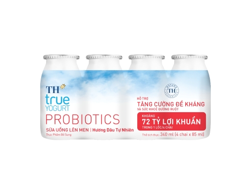 Sữa Uống Lên Men Vị Dâu - 4 x 85ml TH True Yogurt ảnh 1