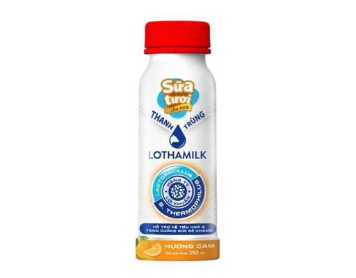Sữa Tươi Lên Men Thanh Trùng Vị Cam 250ml Lothamilk ảnh 0