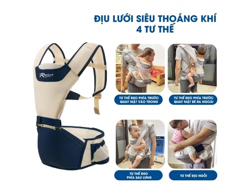 Địu Ngồi Trẻ Em Màu Xanh Navy Royal Care ảnh 2