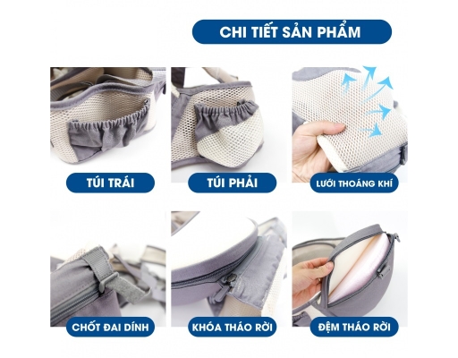 Địu Ngồi Trẻ Em Màu Xanh Navy Royal Care ảnh 3
