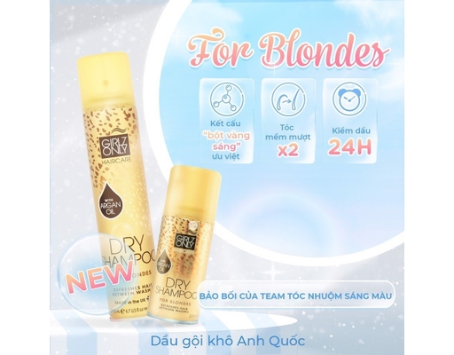 Dầu Gội Khô Cho Tóc Sáng Màu 100ml Girlz Only ảnh 1