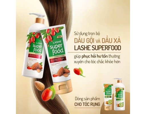 Dầu Gội Phục Hồi Hư Tổn Chiết Xuất Kỷ Tử Và Hạnh Nhân 640g LASHE Superfood ảnh 4