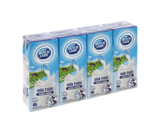 Lốc 4 Hộp Sữa Tươi Tiệt Trùng Dutch Lady Không Đường 180ml Dutch Lady ảnh 1