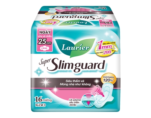Băng Vệ Sinh Laurier Siêu Mỏng Cánh 1mm 25cm 16 Miếng