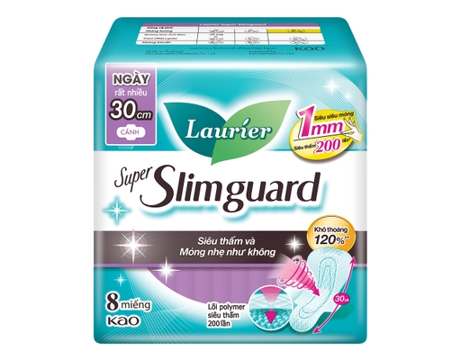 Băng Vệ Sinh Đêm Siêu Mỏng 1mm 30cm 8 Miếng Laurier ảnh 0