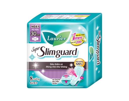 Băng Vệ Sinh Laurier Đêm Siêu Mỏng 1mm 30cm 8 Miếng
