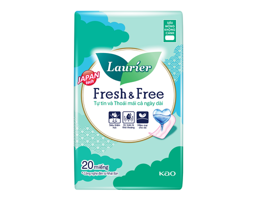 Băng Vệ Sinh Fresh & Free Siêu Mỏng Không Cánh 20 Miếng Laurier ảnh 0
