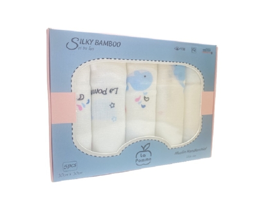 Set 5 Khăn Sữa Sợi Tre La Pomme Hình Cá Heo 30x30cm