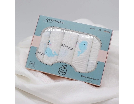 Set 5 Khăn Sữa Sợi Tre La Pomme Hình Cá Heo 30x30cm