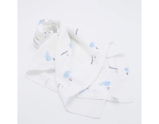 Set 2 Khăn Đa Năng Sợi Tre La Pomme Hình Cá Heo 75x75cm