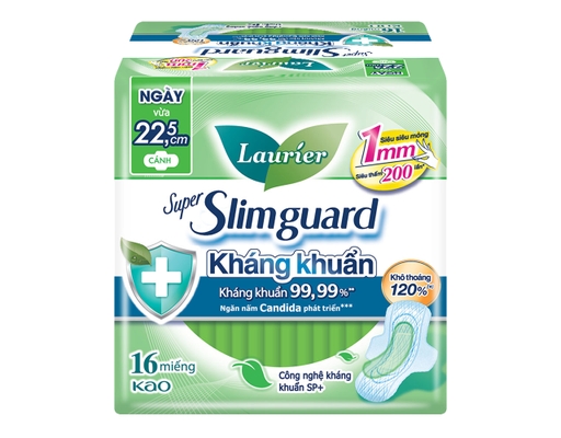 Băng Vệ Sinh Kháng Khuẩn Siêu Mỏng Cánh 1mm 22.5cm 16 Miếng Laurier ảnh 0