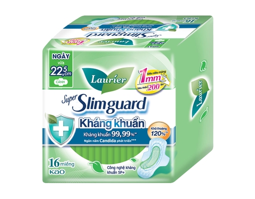 Băng Vệ Sinh Kháng Khuẩn Siêu Mỏng Cánh 1mm 22.5cm 16 Miếng Laurier ảnh 1