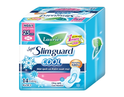 Băng Vệ Sinh Cool Siêu Mỏng & Kiểm Soát Mùi 25cm 14 Miếng Laurier ảnh 1