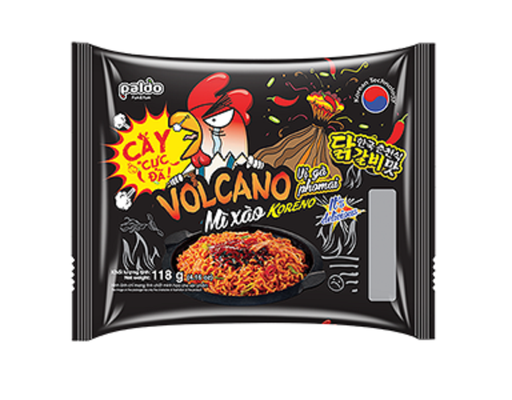 Mì Xào Koreno Volcano Paldo Vị Gà Phô Mai Gói 118G Koreno ảnh 0