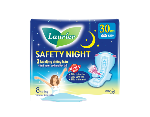 Băng Vệ Sinh Ban Đêm 30cm 8 Miếng Laurier ảnh 0