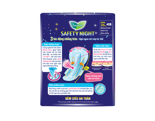 Băng Vệ Sinh Ban Đêm 35cm 8 Miếng Laurier ảnh 1