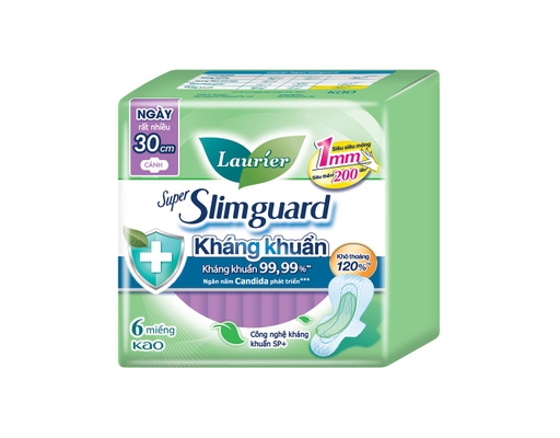 Băng Vệ Sinh Kháng Khuẩn Siêu Mỏng 1mm 30cm 6 Miếng Laurier ảnh 1
