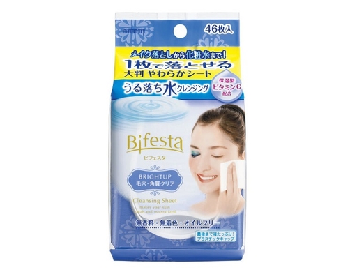 Khăn Ướt Tẩy Trang Dưỡng Ẩm Và Sáng Da Cleansing Sheet Brightup O 46 Miếng Bifesta ảnh 0