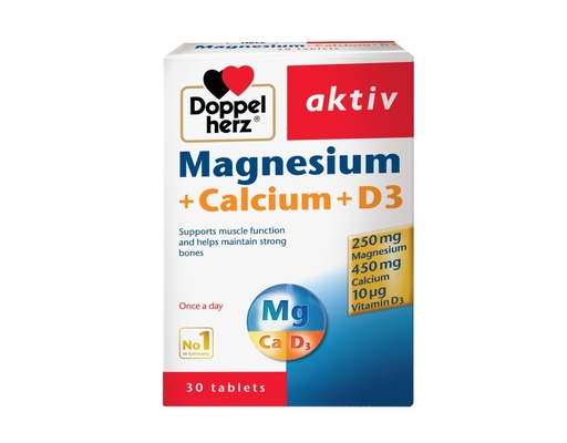 Thực Phẩm Bảo Vệ Sức Khỏe Viên Uống Bổ Sung Magnesium + Calcium + D3 30 Viên Doppelherz ảnh 0