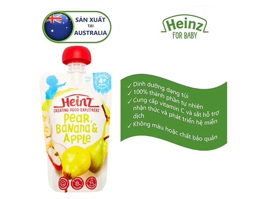 Hỗn Hợp Ăn Dặm Lê, Chuối, Táo Nghiền 120g Heinz ảnh 1