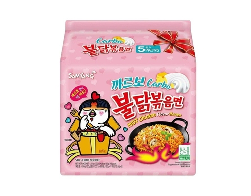 Mì Khô Gà Cay Carbonara Phô Mai Samyang Hot Chicken Ramen Carbonara Flavor 5 Gói 130g Samyang ảnh 0