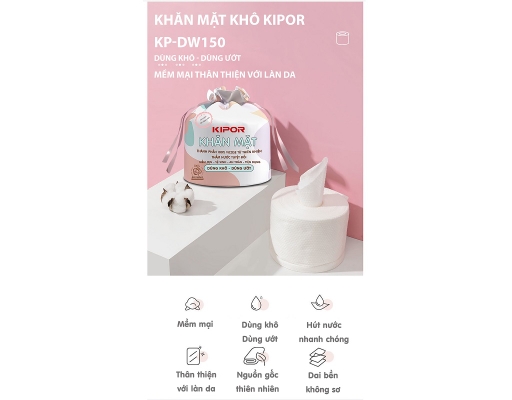 Khăn Mặt Dùng Một Lần 60 Miếng Kipor ảnh 3