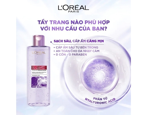 Nước Tẩy Trang Làm Sạch Và Cấp Ẩm Revitalift Hyaluronic Acid Micellar Water 400ml L'Oreal ảnh 4