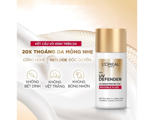 Dưỡng Chất Chống Nắng Invisible Fluid SPF50+ PA++++ 50ml L'Oreal ảnh 1