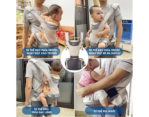 Địu Ngồi Trẻ Em Màu Ghi Royal Care ảnh 1