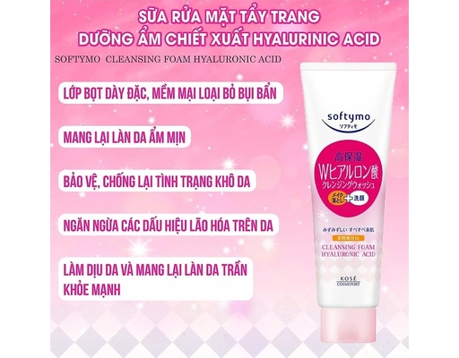 Sữa Rửa Mặt Tẩy Trang Softymo HA 190g Kosé ảnh 2