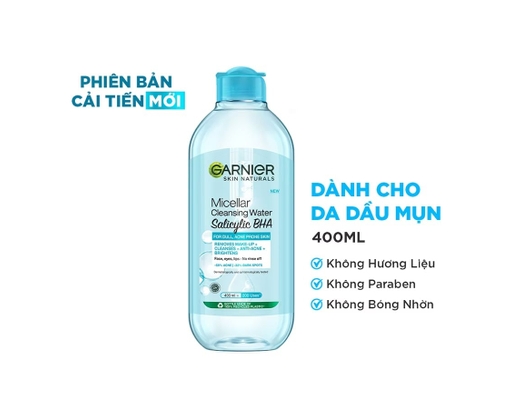 Nước Tẩy Trang Dầu Mụn Salicylic BHA 400ml GARNIER ảnh 1