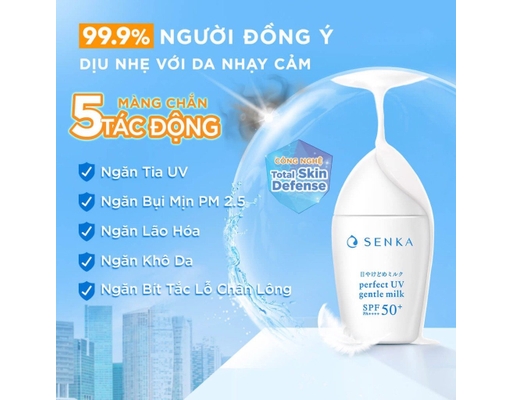 Sữa Chống Nắng Dịu Nhẹ Gentle Milk SPF50+PA++++ 40ml SENKA ảnh 13