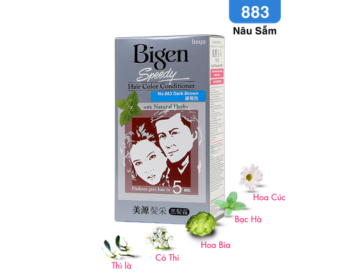 Kem Nhuộm Tóc Speedy Màu Nâu Sẫm 883 80ml Bigen ảnh 2