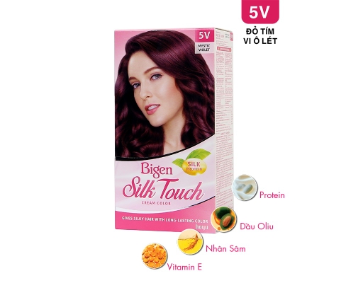 Kem Nhuộm Tóc Silk Touch Màu 5V - Đỏ Tím Violet 80ml Bigen ảnh 1