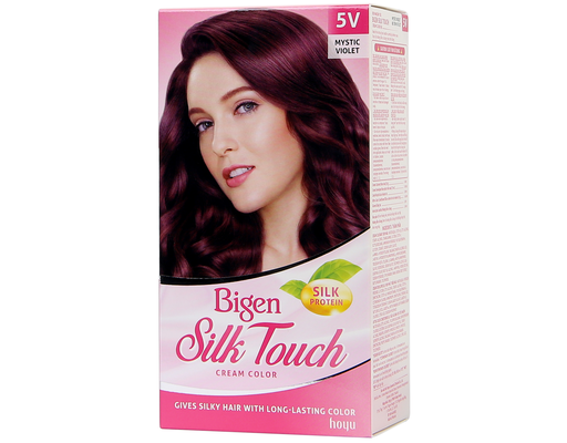 Kem Nhuộm Tóc Silk Touch Màu 5V - Đỏ Tím Violet 80ml Bigen ảnh 0
